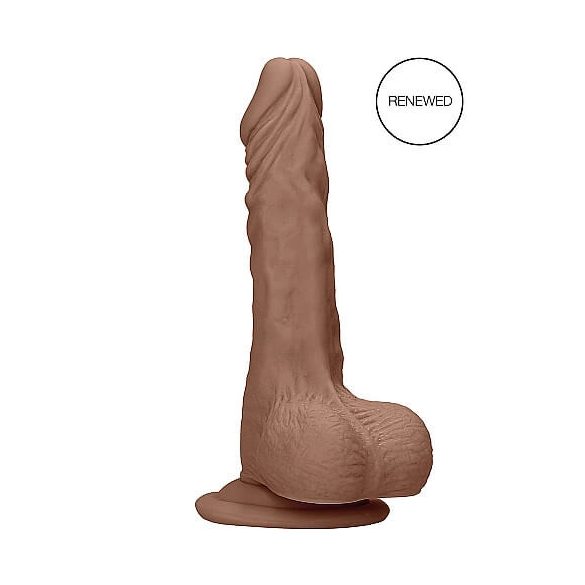 RealRock Dong 7 - realistische dildo met ballen (17cm) - donker natuur