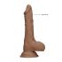 RealRock Dong 7 - realistische dildo met ballen (17cm) - donker natuur