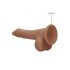 RealRock Dong 7 - realistische dildo met ballen (17cm) - donker natuur