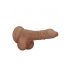 RealRock Dong 7 - realistische dildo met ballen (17cm) - donker natuur