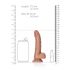 RealRock - zuignap dildo met ballen - 15,5cm (donker naturel)