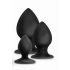 Anal Adventures Platinum Stout - anale dildo set - 3 stuks (zwart)