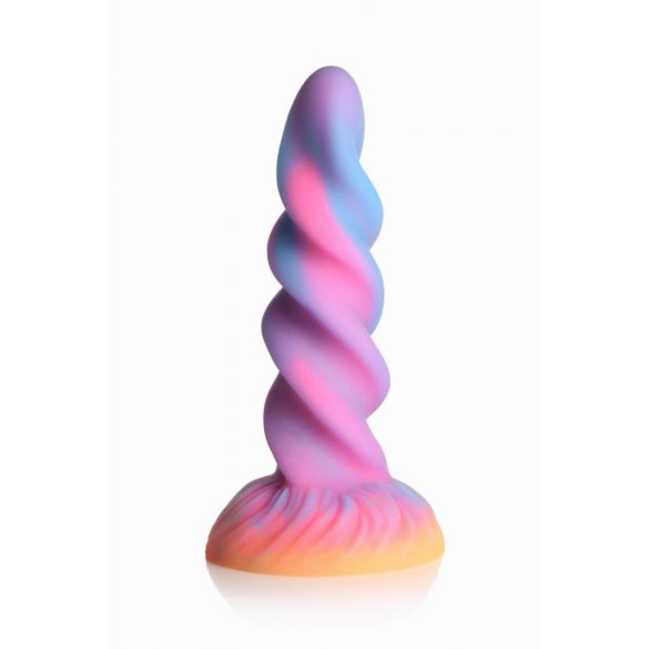 Creature Cocks Maanrijder - lichtgevende eenhoorn dildo (paars-roze)