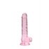 REALROCK - doorzichtige realistische dildo - roze (17cm)