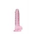 REALROCK - doorzichtige realistische dildo - roze (17cm)