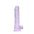 REALROCK - transparante realistische dildo - paars (19cm)