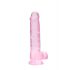 REALROCK - doorzichtige realistische dildo - roze (19 cm)