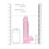 REALROCK - doorzichtige realistische dildo - roze (19 cm)