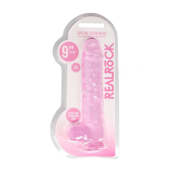 REALROCK - transparante realistische dildo - roze (22cm)