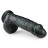 Easytoys - zuignap dildo met ballen (22,5cm) - zwart