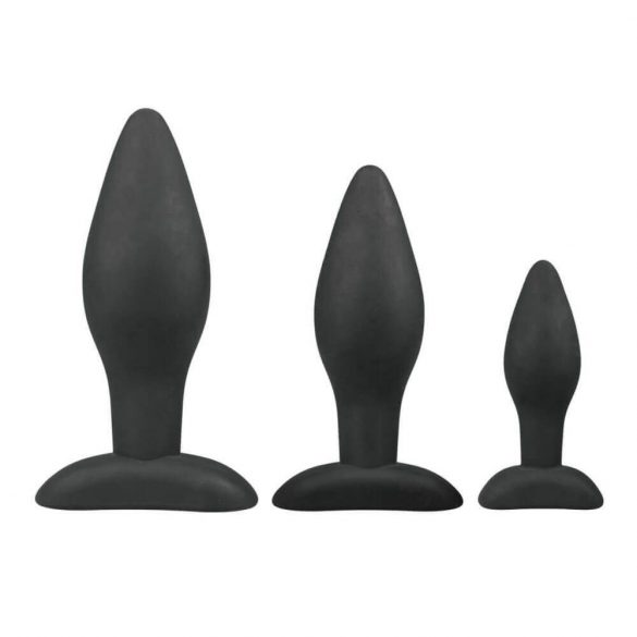 Easytoys Rocket - anale dildo set - zwart (3-delig)