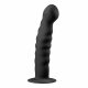 Easytoys Geribbeld - zuignap anale dildo (14cm) - zwart