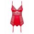 Obsessive Lovica - kanten jarreteltop en string (rood)