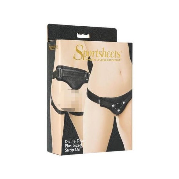 Sportsheets Plus Size - ondergoed voor strap-on producten (zwart)