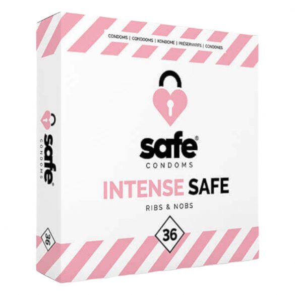 SAFE Intense Safe - Geribbeld en Gevlekt Condooms (36 stuks)