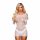 Lapdance Center Stage - Lange Mouw Net Mini Jurk (Wit)