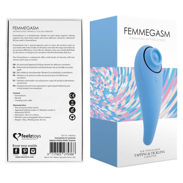 FEELZTOYS Femmegasm - oplaadbare 2in1 clitoris vibrator (blauw)