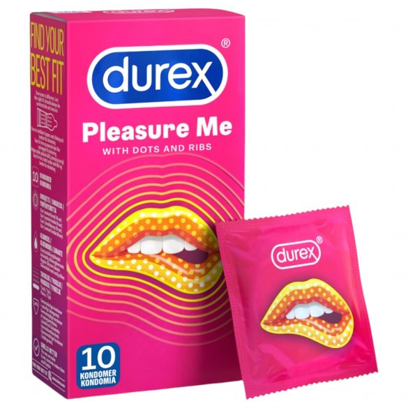 Durex Pleasure Me - geribbelde en noppen condooms (10 stuks)