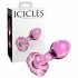 Icicles No. 48 - glazen anale plug (roze bloem)