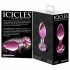 Icicles No. 48 - glazen anale plug (roze bloem)