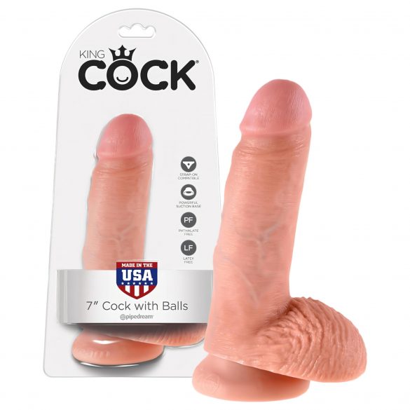 King Cock 7 bal met ballen (18 cm) - natuur