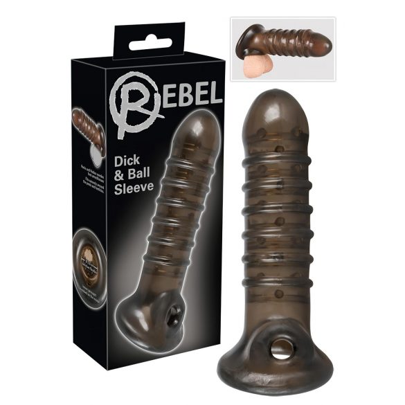 Rebel - geribbelde penis sleeve (rook)