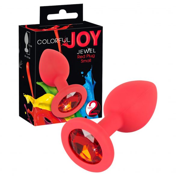 Colorful JOY - siliconen anale dildo - klein (rood)