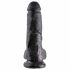 King Cock 8 met ballen dildo (20 cm) - zwart