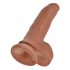 King Cock 9 met ballen dildo (23 cm) - bruin