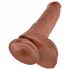 King Cock 10 inch dildó met ballen (25 cm) - bruin