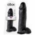 King Cock 12 grote dildo met ballen (30 cm) - zwart