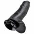 King Cock 12 grote dildo met ballen (30 cm) - zwart