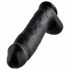 King Cock 12 grote dildo met ballen (30 cm) - zwart