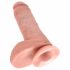 King Cock 8 ballen dildo (20 cm) - natuurlijk