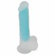 You2Toys Glow in the Dark - zuignap, testikel lichtgevende dildo (blauw)