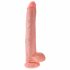 King Cock 14 grote dildo met ballen (35 cm) - naturel