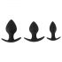 Black Velvet - siliconen buttplug set (3-delig) - zwart