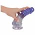 Crystal Clear - staande dildo met teelballen - 19,5 cm (doorzichtig-paars)