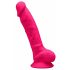 Silexd 7 - verstelbare, zuignapdildo met ballen - 17,5 cm (roze)