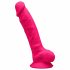 Silexd 7 - verstelbare, zuignapdildo met ballen - 17,5 cm (roze)