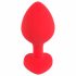 You2Toys Plug M - zwarte anaal dildo met hartvormige steen - medium (rood)