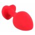 You2Toys Plug M - zwarte anaal dildo met hartvormige steen - medium (rood)