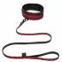 De vijftig tinten grijs - halsband met riem (zwart-rood)