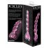 Icicles No. 43 - kralen hartvormig glazen dildo (roze)