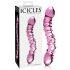 Icicles No. 55 - dubbelzijdige, G-spot glazen dildo (roze)