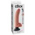 King Cock 9 - Flexibele Vibrator met Zuignap (26 cm) - Huidkleurig