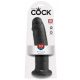 King Cock 10 - grote zuignap dildo (25 cm) - zwart