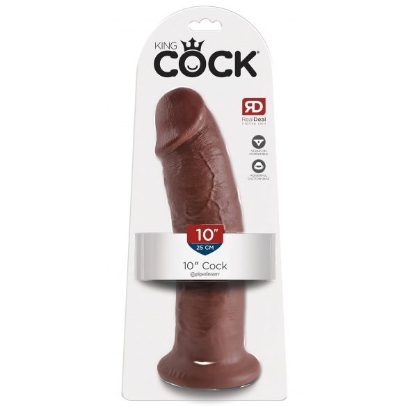 King Cock 10 - grote dildo met zuignap (25cm) - bruin