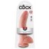 King Cock 9 - grote dildo met zuignap en ballen (23 cm) - huidkleurig