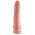 King Cock 9 - grote dildo met zuignap en ballen (23 cm) - huidkleurig